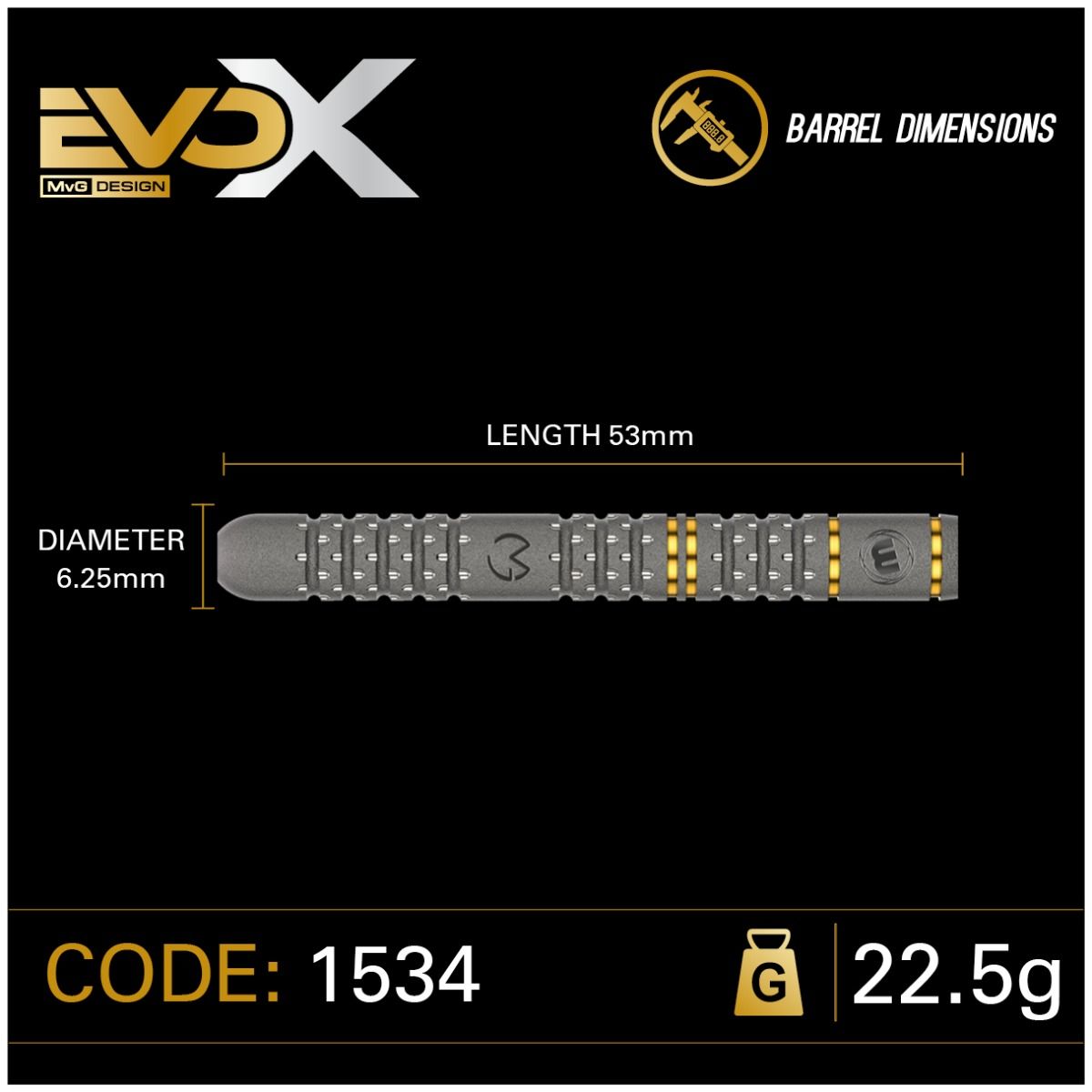 Winmau MvG EVO X 90% - 22,5g