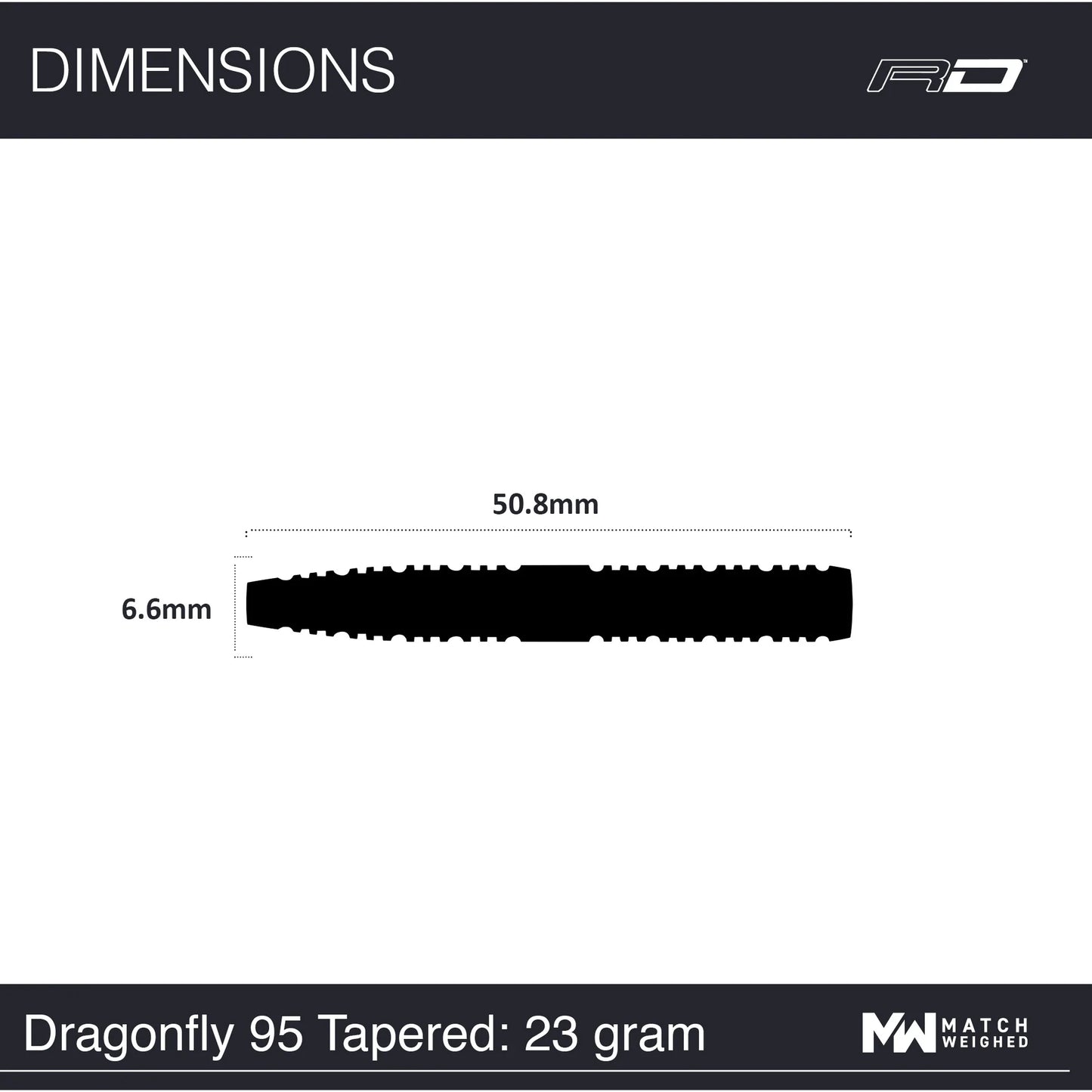 Red Dragon Dragonfly 95% Black Tapered - 23g