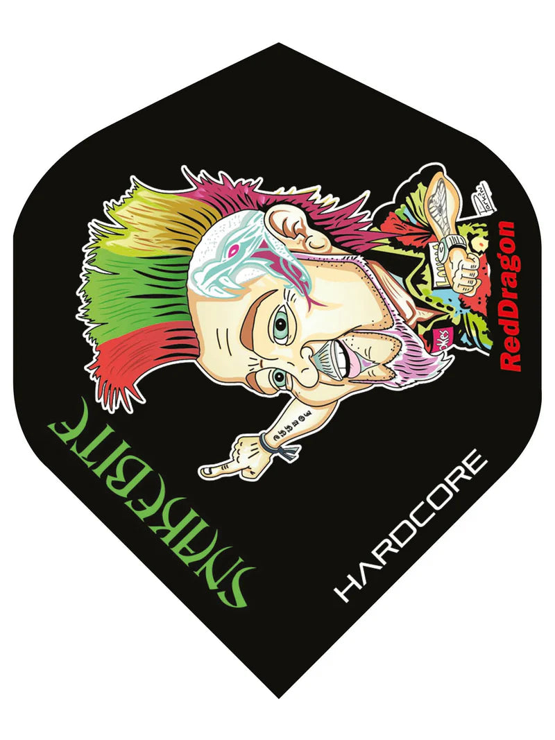 Red Dragon Peter Wright Snakebite Hardcore Cartoon Dart Flights