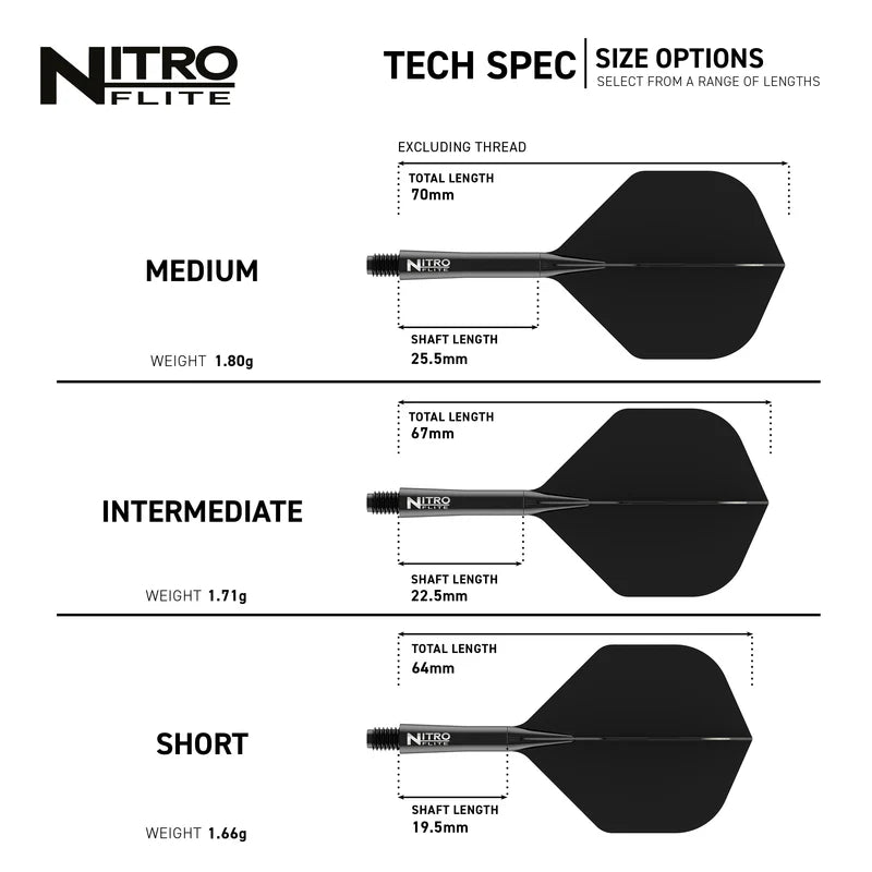 Red Dragon Nitro Flite Black Shaft and Black Flight - Medium