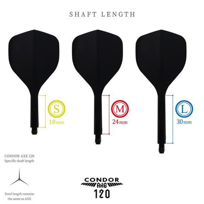 Condor AXE 120 Trifin Flights - Black Long